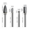 Buyohlic Set of 8 pcs Tungsten Carbide Burr Set 1/4"