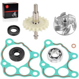 Water Pump Impeller & Shaft Gear w/Gaskets Rebuild Kit for Honda CR500R 1986-2001 19240-ML3-000 19215-KA5-690
