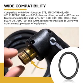 MUGLFPT (15-Pack) 169232 Plasma Cutter O-Rings Replacement, Compatible with Miller Spectrum 375/625 Plasma Cutters and ICE-25C, 27C, 27T, 40C, 40T, 50C, 55C, 55CM, 70, 70M, 100, 100M Torches