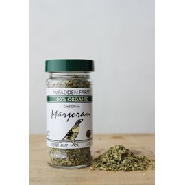 McFadden Farm Organic Marjoram, Dried Herb, Grown and packed in the U.S.A., 0.46 oz. in glass jar