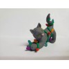 Celtic Forest Clay GRAY CAT Christmas Ornament TANGLED IN LIGHTS