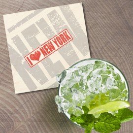 Unbranded I Love New York United States Heart 4'' X 4'' Square Wooden Coaster