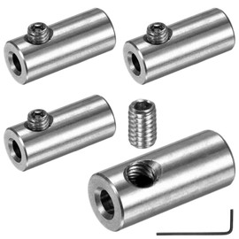 M METERXITY 4-Pack Wire Rope Cable Clamp, 3.3mm Hole 304 Stainless Steel Double Holes Lock Clip with Hexagon Screws Spanner for Cable Rigging/DIY Decorative Rope/Clothesline