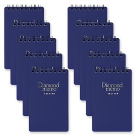 Midori 11732006 Diamond Memo, Medium, Ruled Ruled, Blue, Set of 10