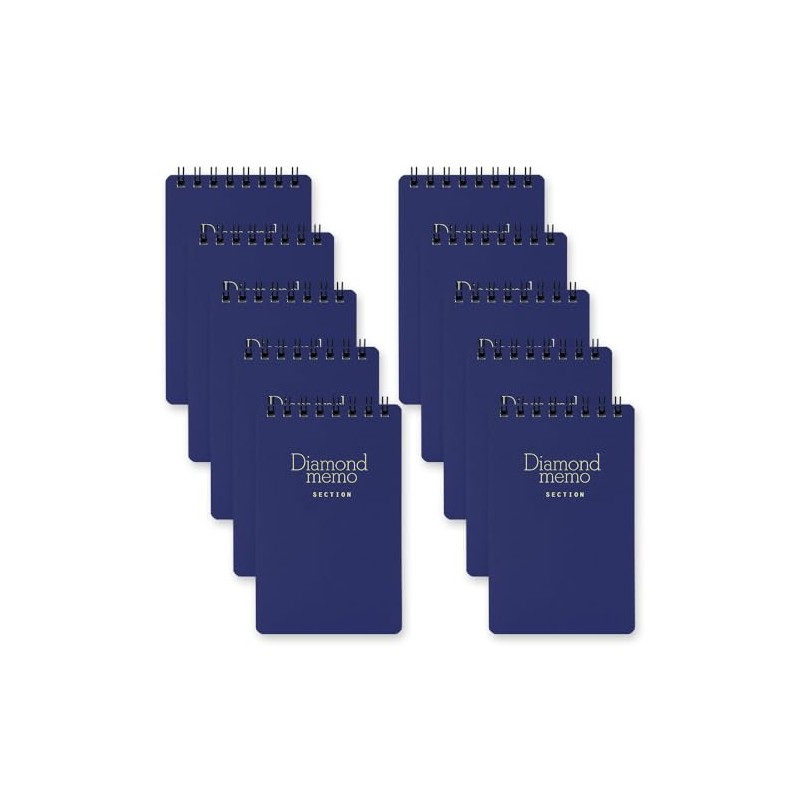 Midori 11732006 Diamond Memo, Medium, Ruled Ruled, Blue, Set of