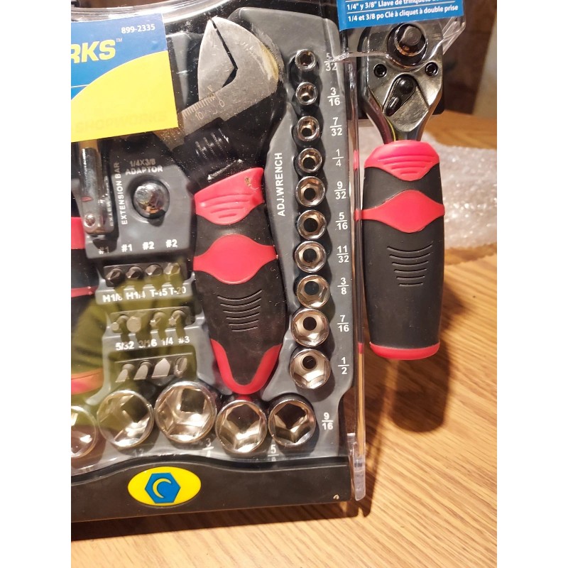 Performance Tool Shopworks 45 Piece Stubby Black/Red Alloy Steel Ratchet