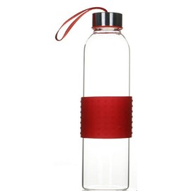 UNIWARE Premium 550ml Borosilicate Glass Water Bottle (Red)