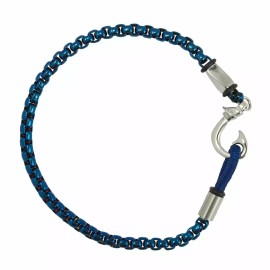 alan k. thau Blue Stainless steel bracelet - fishing hook