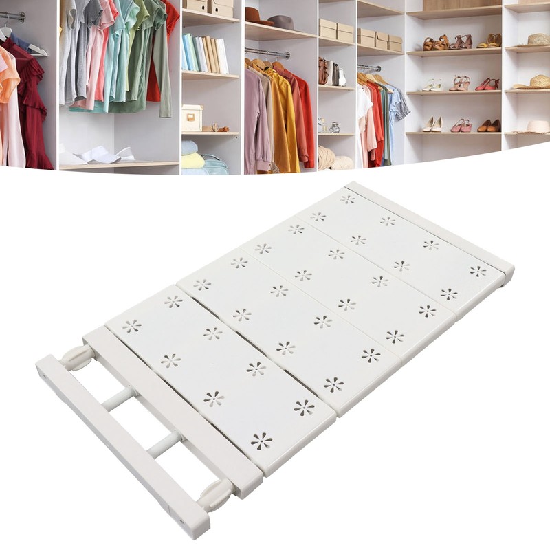 Wardrobe Partition Board Storage Extendable Rod Space Saving Layered Partition