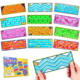 12-Pack Maze Sensory Fidget Toys for Kids & Adults: Quiet Squishy Calming Tools for Autism Children - Anxiety Relief Fidgets for Travel & Office - Classroom Must Haves & Treasure Rewards Party Favors