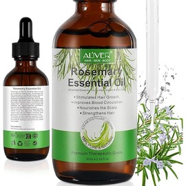 Rosemary Oil for Hair Growth, Natural Essential Oil with Aromatic Experience, Organic Pure Rosemary Essential Oil for Beard Growth, Eyelash Care, Nourishes the Scalp, Skin Care - 2.02 Fl Oz