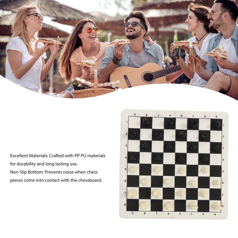 Chess Checkers Set 13.8in Board 2 in 1 Anti Slip