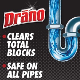 Drano Gel Drain Clog Remover and Cleaner 16oz and Snake Plus Tool 23 inches, Unclogs tough blockages, Commercial Line