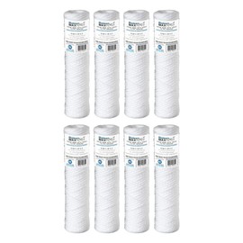 8-Pack of Baleen Filters 10" x 2.5" 5 Micron String Wound Sediment Filter Cartridge Replacement for HDX SWC-25-1005, Watts SF5-978, Pentek WP-5