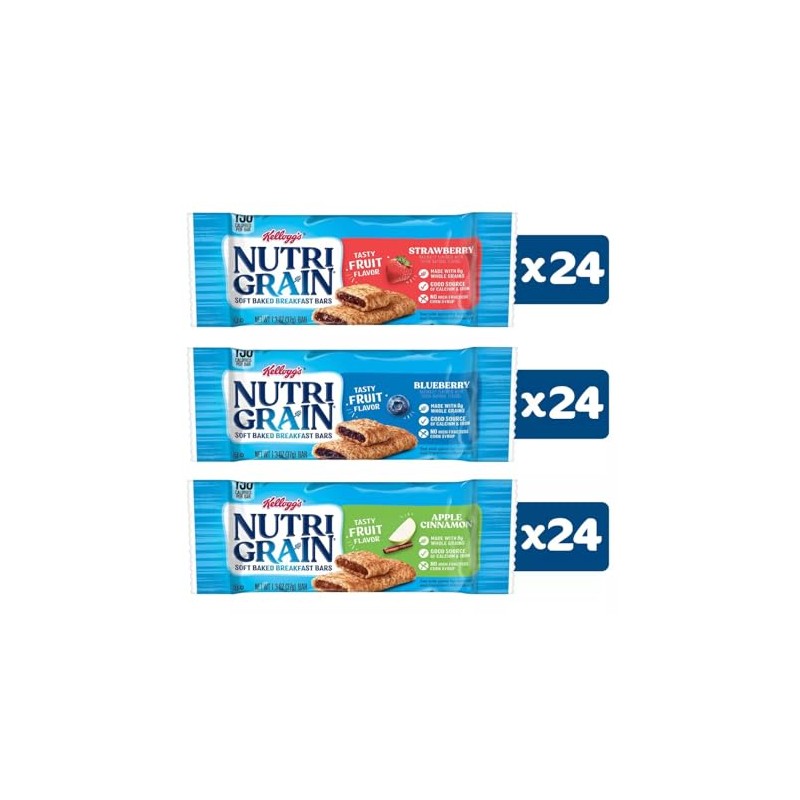 Soft Baked Breakfast Bars, Made with Whole Grains, Kids Snacks,