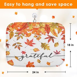 Sanwarm Absorbent Dish Drying Mat, Autumn Fall Leaves Microfiber Pad for Kitchen Counter, Thanksgiving Grateful for Coffee Bar Decor, Heat Resistant and Reversible, 18" x 24"
