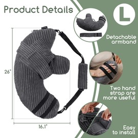 Rotator Cuff Pillow for Left/Right,Arm Shoulder Pillow,Dark Grey,L