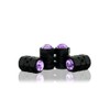 Bling Anti-Theft Locking System Purple(PU-BC) Crystal Metal Black Tire Rim