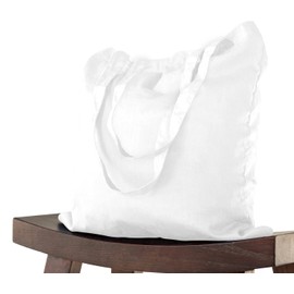 ELES VIDA® Cotton Bag 38 x 42 cm Premium – Oeko-Tex® Certified – Unprinted, High-Quality Fabric Bag, Tote Bag, Cotton Bag, Shopping Bag, Jute Bag, Fabric Bag, Reusable Bag, White | 5 Pockets