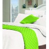 Textiles Direct Desire Faux Moss Green Satin Quilted Bed Runner