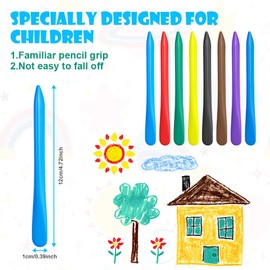Aolso Washable Crayons for Toddlers, 24 Colors Non-Toxic Crayons, Crayons for Drawing and Crafts, Colouring Pencil for Kids Pack, Educational Learning Drawing Pens Toy for 1-6 Year Old