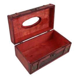 Cabilock Vintage Wooden Tissue Box Holder for Home and Car Retro Napkin Organizer Decorative Facial Tissue Storage for Living Room Kitchen and Office