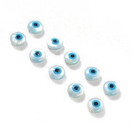 10 Pcs Evil Eye Spherical Glass 8mm Spacer Beads for Women Jewelry Making DIY Bracelet Necklace Hair Clip Accessories