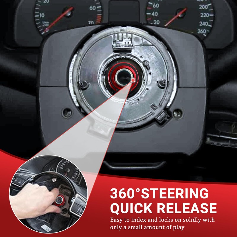 Steering Wheel Quick Release Kit, Universal 360 Degree 3 Holes