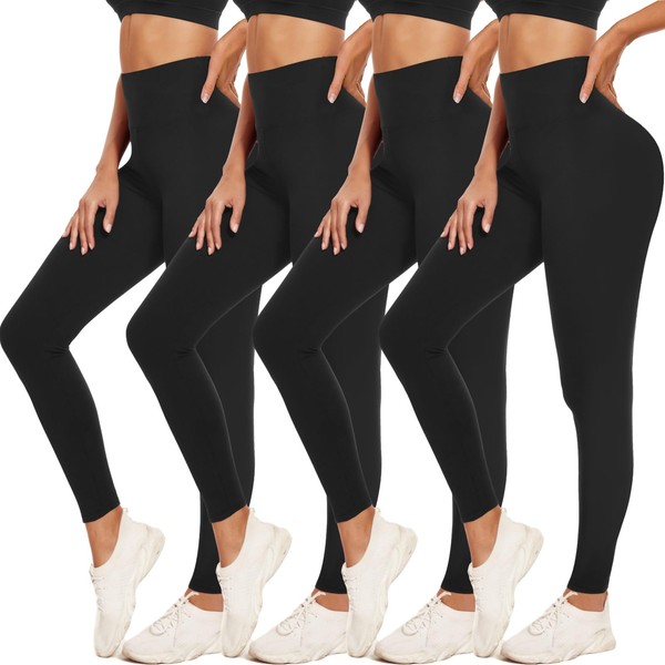 ACTINPUT ACTINPUT 4 Pack Leggings for Women Black High Waist