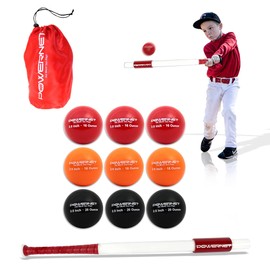 PowerNet Sweet Spot Training Bat + 2.8" Progressive Baseball Training Balls for Hitting & Pitching, 9 Pack Pro Weighted Balls & 27" Weighted Bat (24 oz), Improve Hand-Eye Coordination and Power