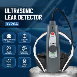 Ultrasonic Leak Detector with Headphones, 40KHz ±2KHz Air Leak Detector, Steam Pipe Leak Detector, Automotive Noise Finder, Adjustable Sensitivity, 420MM Probe, High Sensitive Sensor