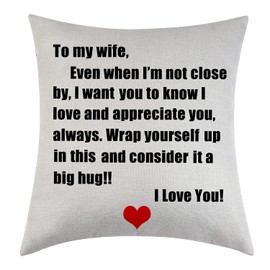 To My Wife Throw Pillow Cover Gift Anniversary Birthday To My Wife I Love You Birthday Gifts Valentines Day Gifts