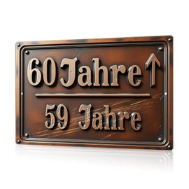 Putuo Decor Vintage Metal Tin Sign 60 Years - Funny Birthday Decoration, Gift for Men and Women, Wall Decoration for Parties, 30 x 20 cm