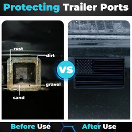 Trailer Hitch Cover 2 Inch, American Stainless Steel Flag Emblem Metal Hitch Cover with Pin, Trailer Plug Receiver and Tow Cap for Trucks, Perfect Hitch Covers for All Truck Types