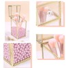 L-Lei Makeup Brush Holder with Lid,Clear Glass Makeup Brush Organizer