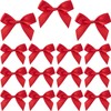 Pndeyo 15pcs Mini Wrap Bows, Self-Adhesive Small Satin Ribbon Crafts