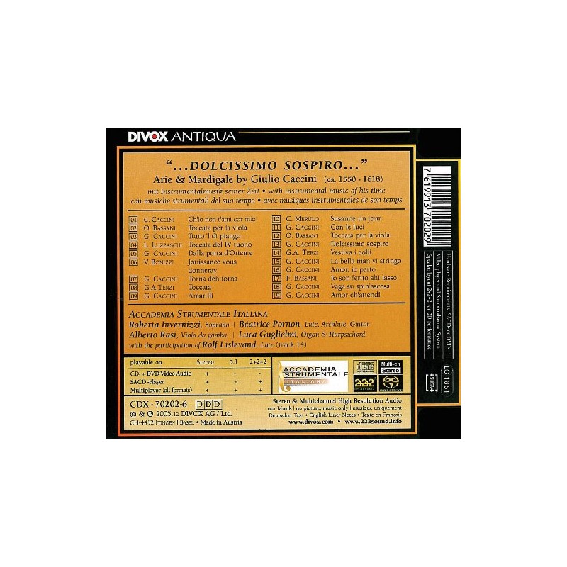 CACCINI:'DOLCISSIMO SOSPIRO'