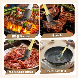 Basting Brush for Cooking, 4 Pack Silicone Oil Brush Basting Brush for Cooking, Silicone Heat Resistant Pastry Brushes, Food Brush for Baking Cooking Kitchen Gadget Home Outdoor Use