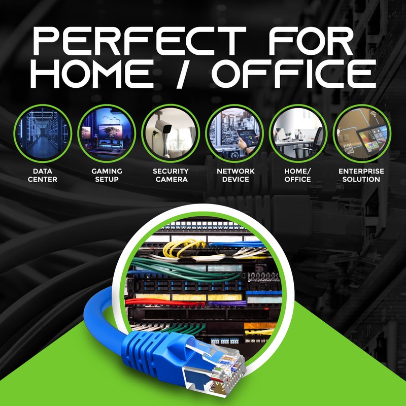 GearIT 20-Pack, Cat5e Ethernet Patch Cable 7 Feet - Snagless