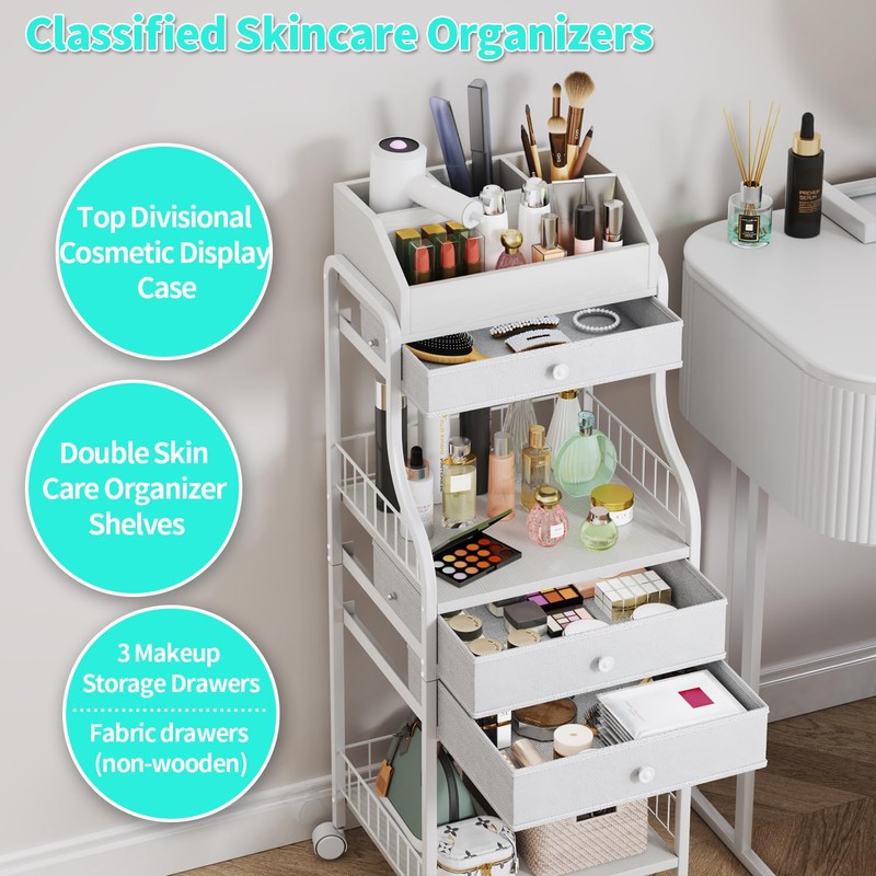 HapiRm Floor Makeup Organizer Storage - Vanity Skincare Make Up