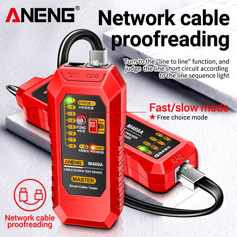 ANENG M469A Network Cable Finder Multifunctional Cable Finder Anti-Interference Testing