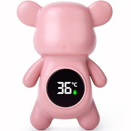 Termómetro Flotante para Bañera Termómetro de Baño Infantil Termómetro del Baño de Niño con LED Pantalla Visualización Precisa de La Temperatura del Agua Seguro y Fiable Simpático Juguete de Baño-Rosa