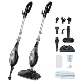DUMOS 10-in-1 Multifunctional Steam Mop, 1550W Detachable Handheld Steam Cleaner, 16FT Power Cord with 2 Reusable Pads, Floor Steamer for Hardwood, Tile, Carpet, Grout, Windows