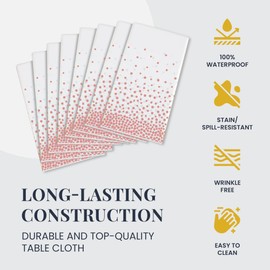 8 Pack Rose Gold Tablecloth – 54 X 108 Plastic Table Cloths for Parties Disposable – Rose Gold Party Decorations, Table Cover for Birthday Parties, Wedding Decorations.