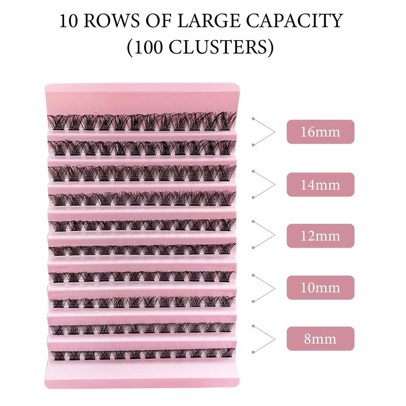 CNMTCCO Lash Clusters, 120Pcs DIY lash Extenisons 8-16MM D Curl