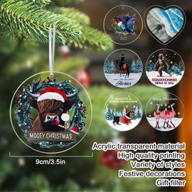 Christmas Tree Ornaments Decorations, Bird Christmas Ornament 2024, Bird Ornaments for Christmas Tree, Acrylic Christmas Hanging Ornaments Pendant, Holiday Present Idea for Women(Bird)