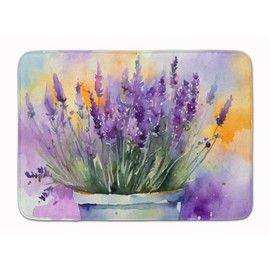 Caroline's Treasures Lavender in Watercolor Memory Foam Kitchen Mat Machine Washable Anti-Fatigue Mat Cushion Comfort Bath Mat or Kitchen Rug