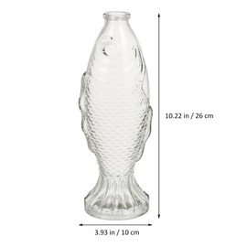 Fish-Shaped Glass Bottle Delicate Glass Bottle Fish Shaped Vase Decorative Fish Bottle Fish Shaped Centerpiece Flower Holder Decorative Bottle Clear Fish Bottle Fish Shaped Bottle