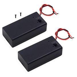 LAMPVPATH (Pack of 2) 9v Battery Holder, 9 Volt Battery Holder with Switch, 9v Battery Case with Switch