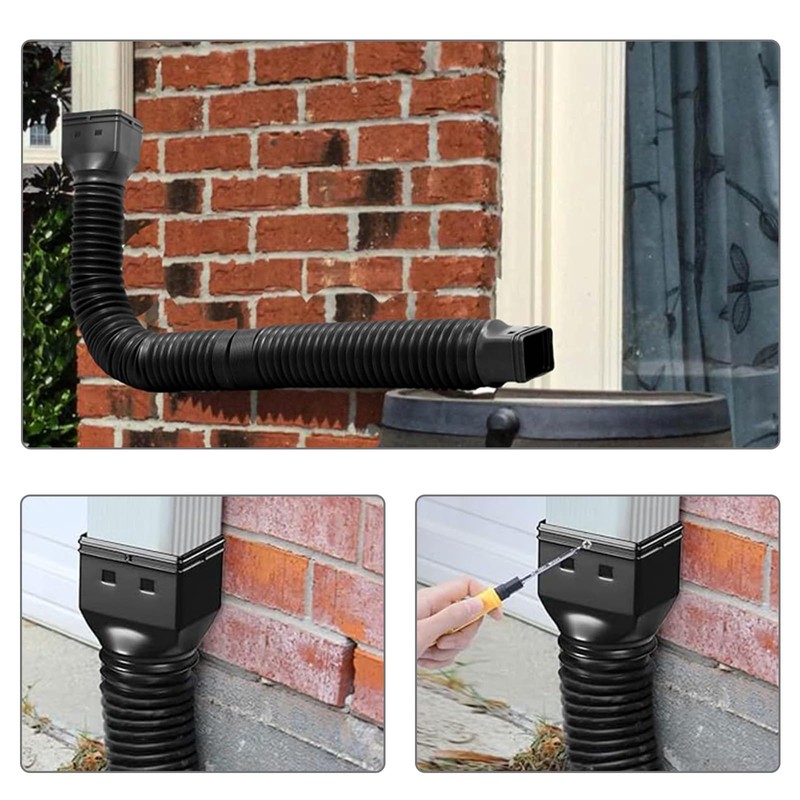 CLKE Rain Gutter Downspout Extension, Flexible Down Spout Extender, Drain